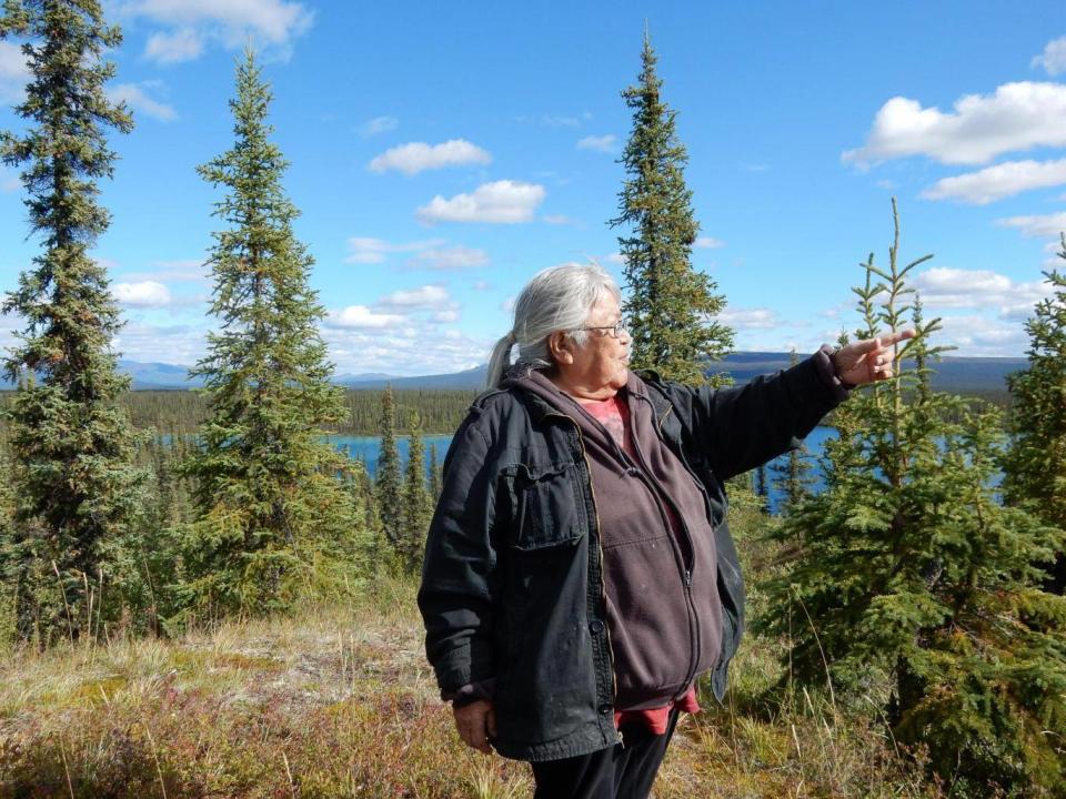 Sarah James, from the Guich’in nation, one of the three indigenous speakers (Pamela A Miller)