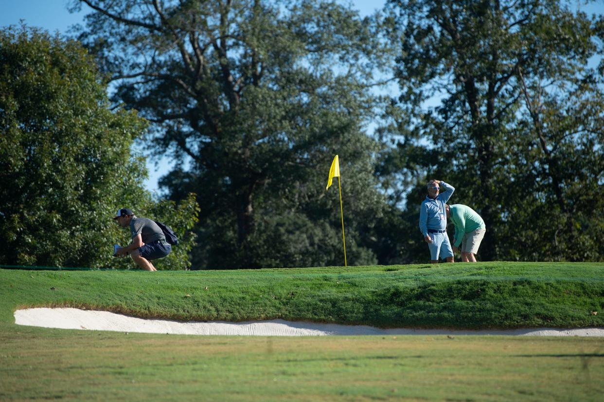 Early-morning activity begins during the Sanderson Farms  Championship pro practice day at the Country Club of Jackson in Jackson, Miss., Tuesday, Sept. 27, 2022. First-round tournament play begins Thursday.