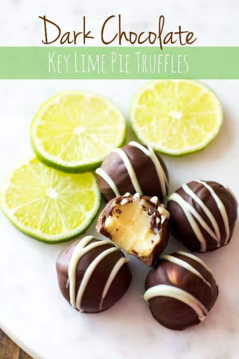 Dark Chocolate Key Lime Pie Truffles