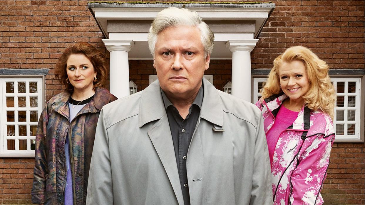  Undoing Martin Parker first look! Diane (Rosie Cavaliero), Martin Parker (Conleth Hill) and Kath (Sian Gibson). 