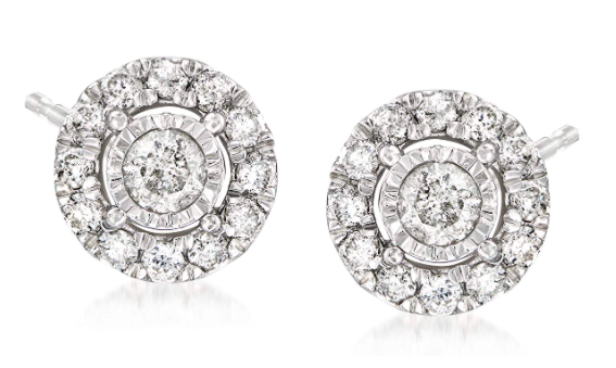 Ross-Simons 1.00 ct. t.w. Diamond Earrings in Sterling Silver