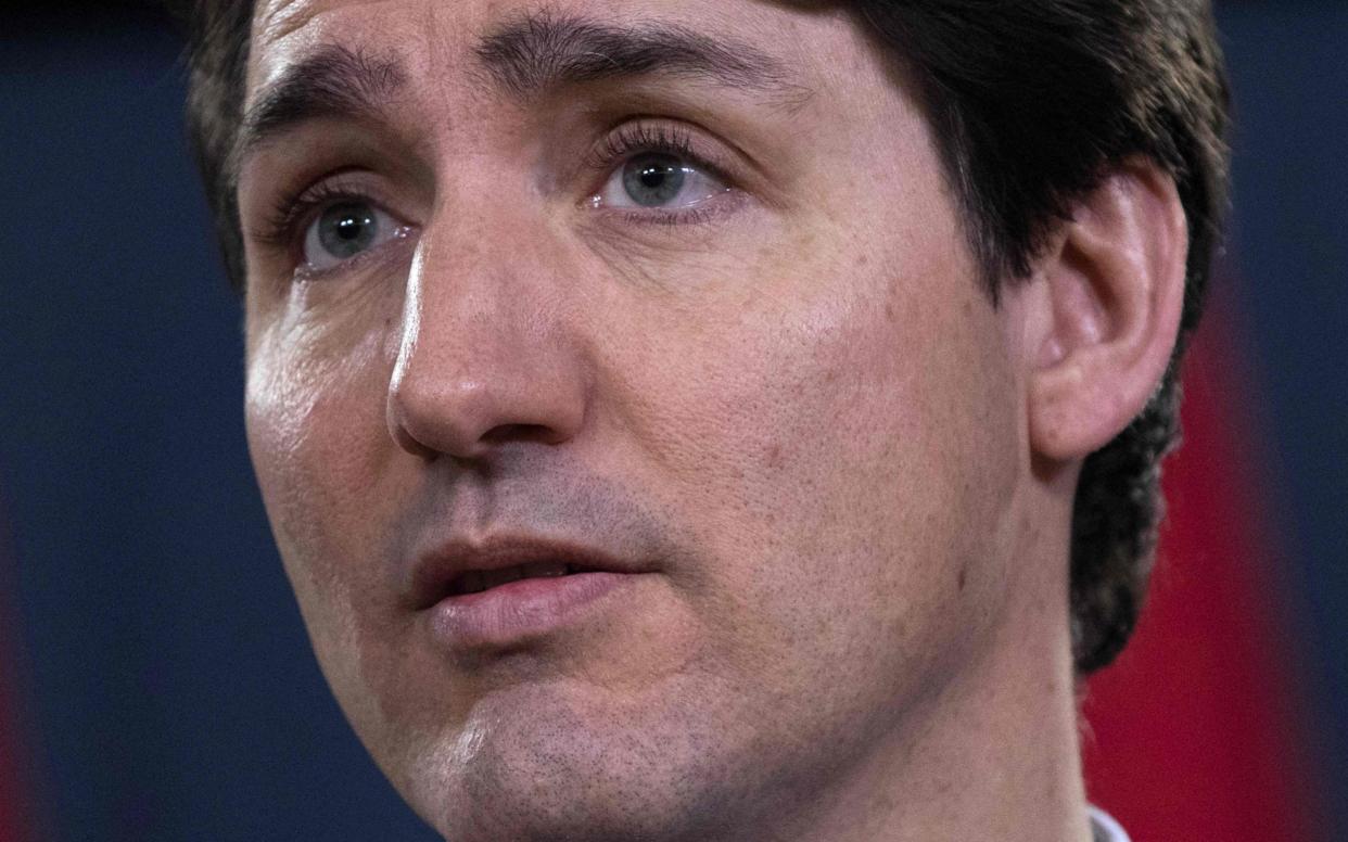 Justin Trudeau, the Canadian prime minister, has denied any wrongdoing but his party has taken a hit in the opinion polls   - AFP