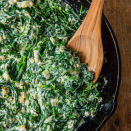 <p>Creamed spinach is a simple side dish that is also the perfect way to use up any dying spinach. The creaminess will make you forget you're eating spinach and make everyone a fan. It seems like a lot of spinach, but it will boil down into almost nothing so don't skimp on it. </p><p>Get the <a href="https://www.delish.com/uk/cooking/recipes/a30425708/easy-creamed-spinach-recipe/" rel="nofollow noopener" target="_blank" data-ylk="slk:Creamed Spinach;elm:context_link;itc:0" class="link ">Creamed Spinach</a> recipe.</p>