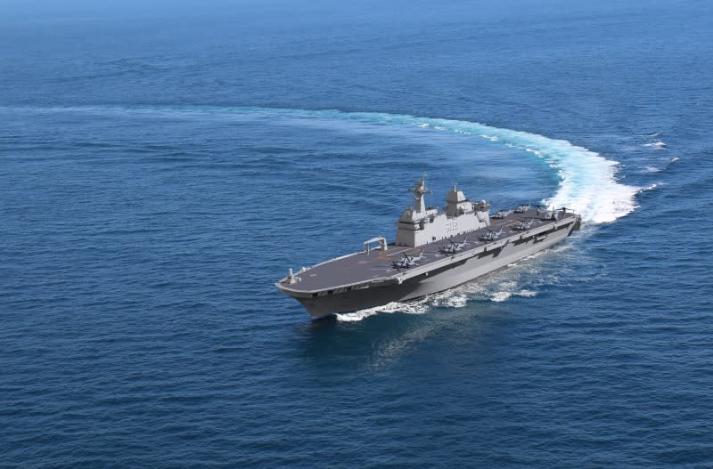 南韓海軍「獨島級」兩棲攻擊艦二號艦「馬羅島號(LPH-6112)」將參與2022環太平洋軍演。   圖：翻攝韓國KJCLUB (資料照片)