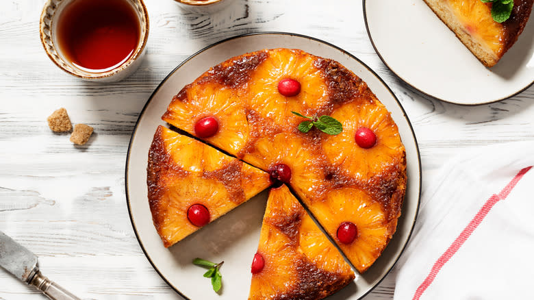 Pineapple upside down cake slices