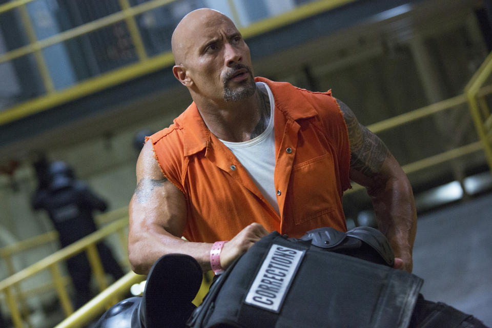 This image released by Universal Pictures shows Dwayne Johnson in 