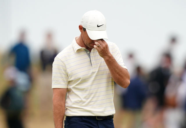 Rory McIlroy was unable to hold a four-stroke lead in the British Open. (David Davies/PA Images via Getty Images)