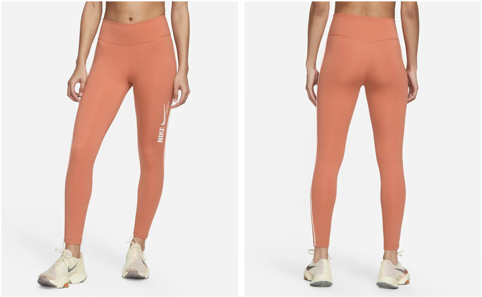 Nike Dri-FIT One 7/8-Tights mit mittelhohem Bund und Grafik für Damen
