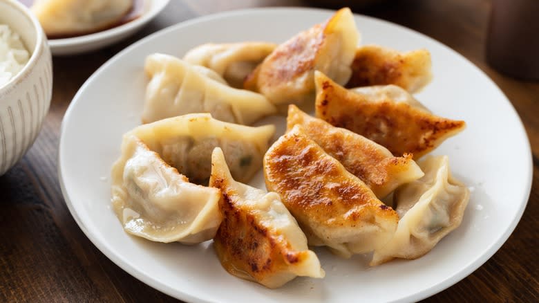 Potstickers on a plate