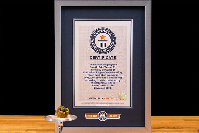 <p>Julian Bracero</p> Guinness World Record winner, Pepper X