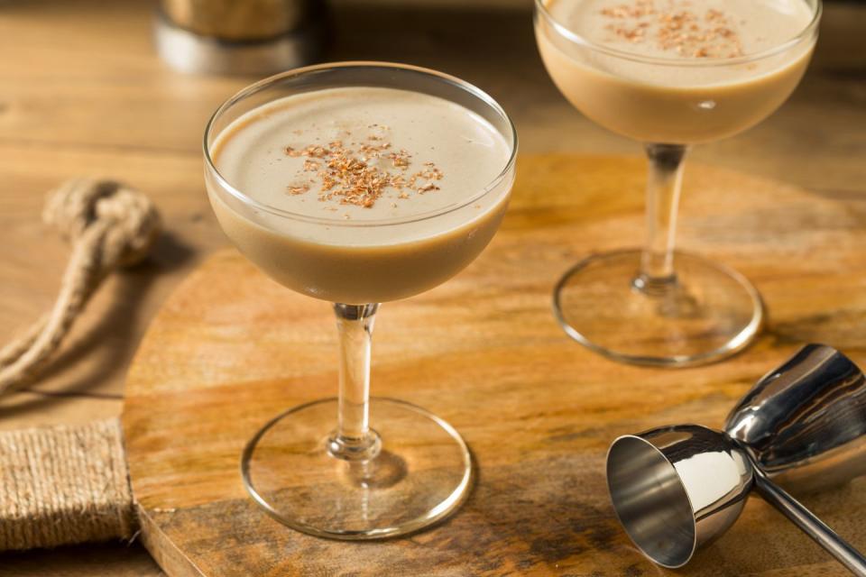 boozy refreshing brandy alexander cocktail