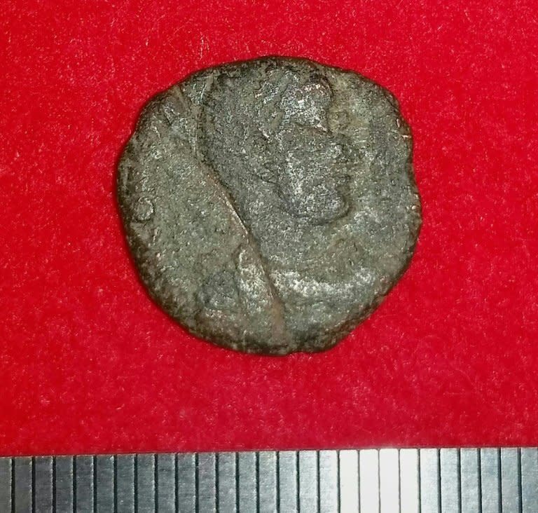 A 4th-century copper coin from ancient Rome has been unearthed in Japan's Okinawa island by researchers excavating Katsuren castle