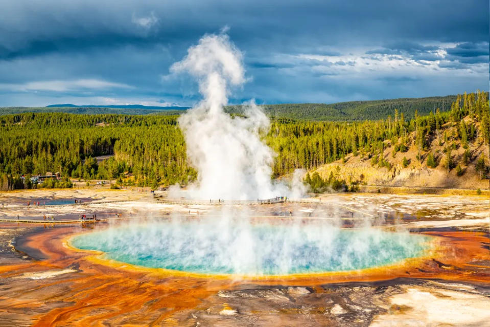 Grand Prismatic Spring Yellowstone National Park via Getty Images