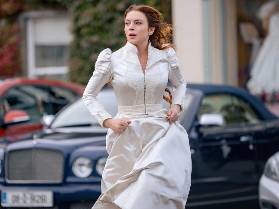 Lindsay Lohan in a wedding dress in "Irish Wish."