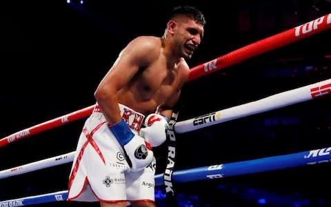 Khan claimed he had been caught with a low blow - Credit: ACTION IMAGES