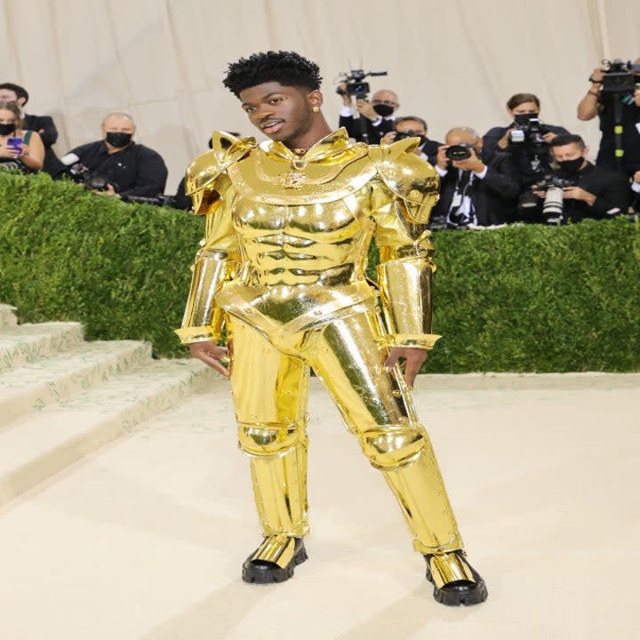 Lil Nas X wore a golden suit of armor