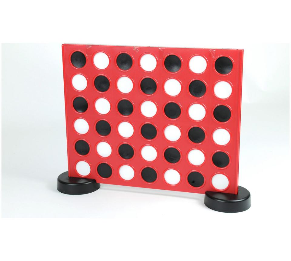 <p>Standing at 46cm x 53cm, this version of the classic 4-in-a-Row game will be a giant challenge for all.</p><p><strong>4 in a Row by Traditional Garden Games, £37.99, Argos</strong></p><p><a rel="nofollow noopener" href="http://www.argos.co.uk/product/4044536" target="_blank" data-ylk="slk:BUY NOW;elm:context_link;itc:0;sec:content-canvas" class="link ">BUY NOW</a></p>