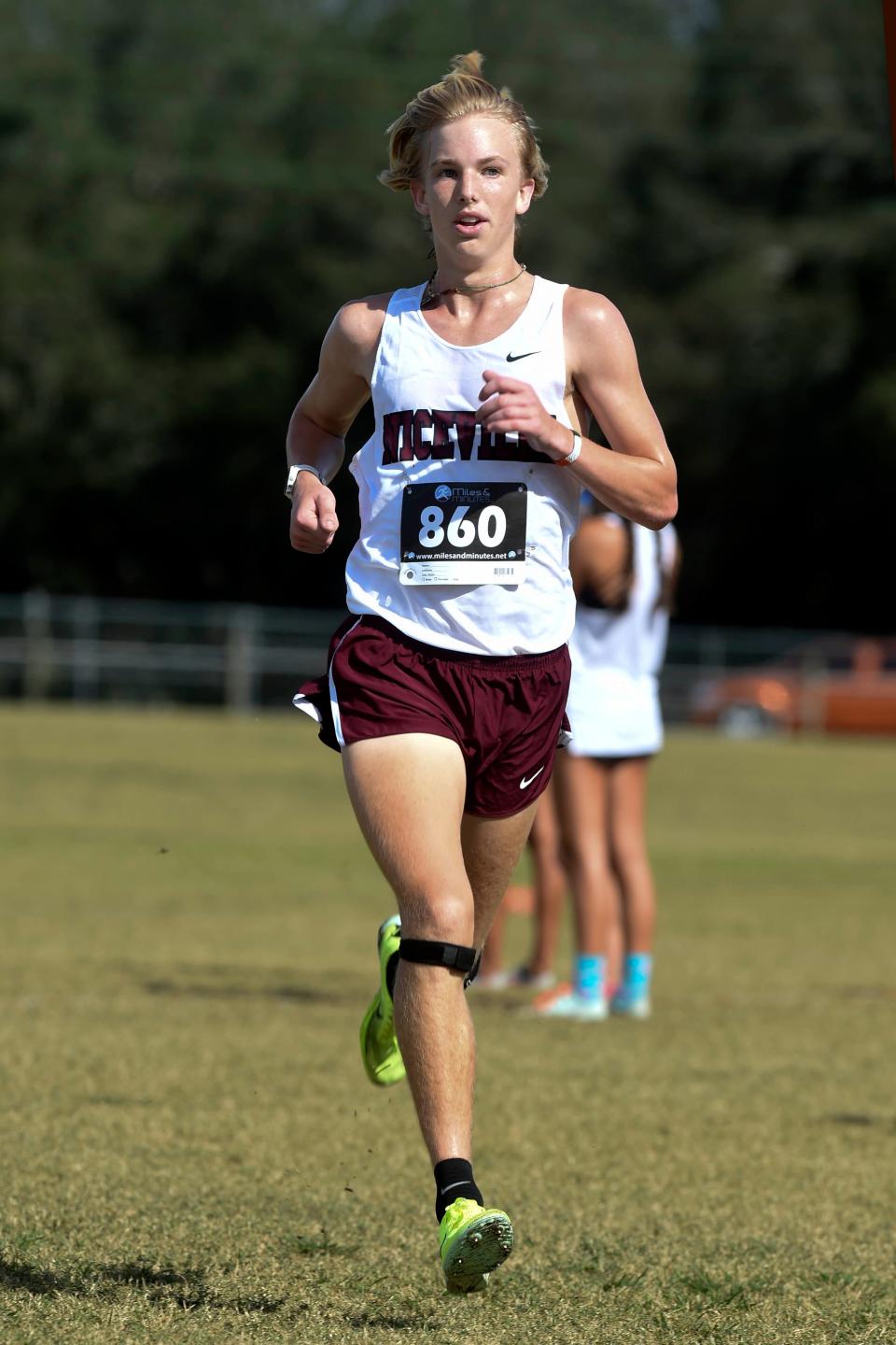 Niceville High School's Seamus Hodge took fourth place in varsity boys division of the Okaloosa County Cross Country Championships held Thursday, Oct. 13, 2022 at the Howard Hill Soccer Complex in Niceville.