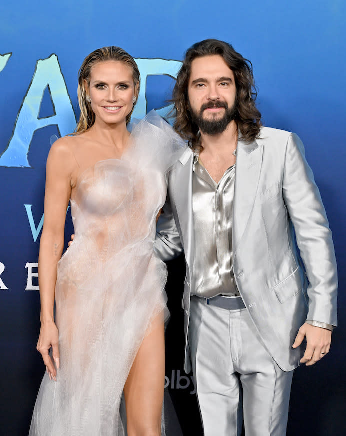 HOLLYWOOD, CALIFORNIA - DECEMBER 12: Heidi Klum and Tom Kaulitz attend 20th Century Studio's "Avatar 2: The Way of Water" U.S. Premiere at Dolby Theatre on December 12, 2022 in Hollywood, California. (Photo by Axelle/Bauer-Griffin/FilmMagic)