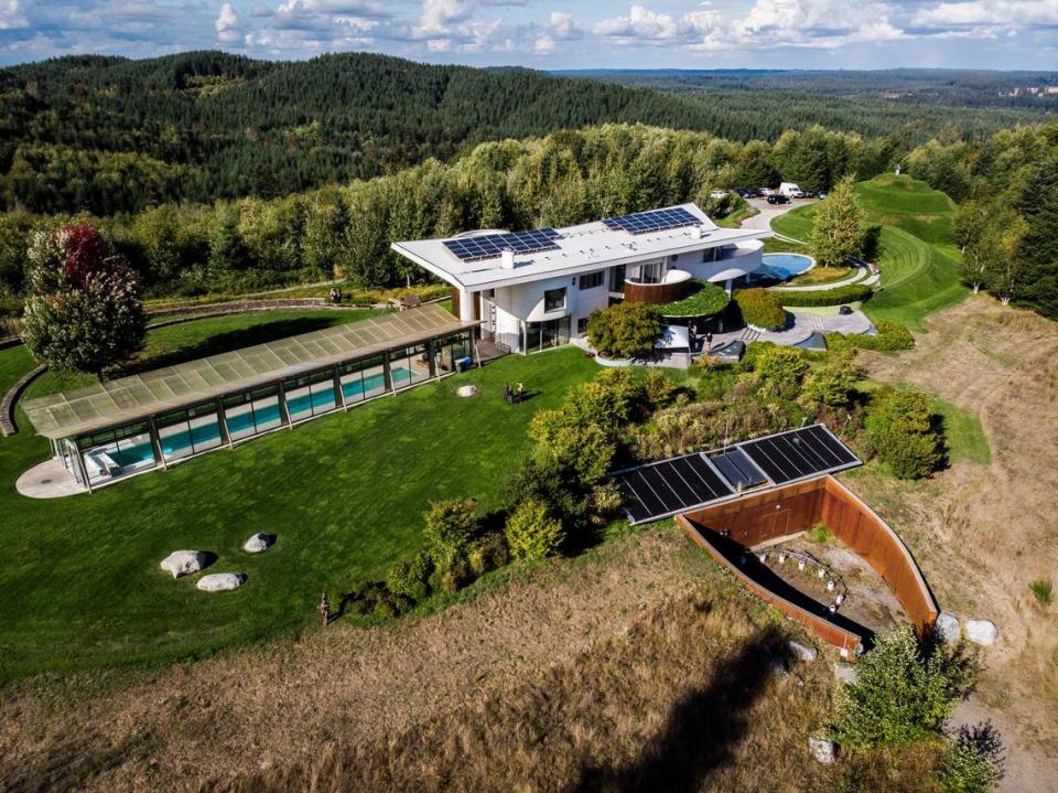 An aerial view of the Merkaba estate in Tenino.