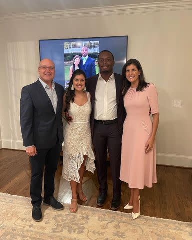 <p>Nikki Haley Instagram</p> Nikki Haley and Michael Haley with their daughter Rena and son-in-law Josh Jackson