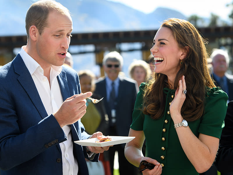 Will and Kate sample local cuisine.