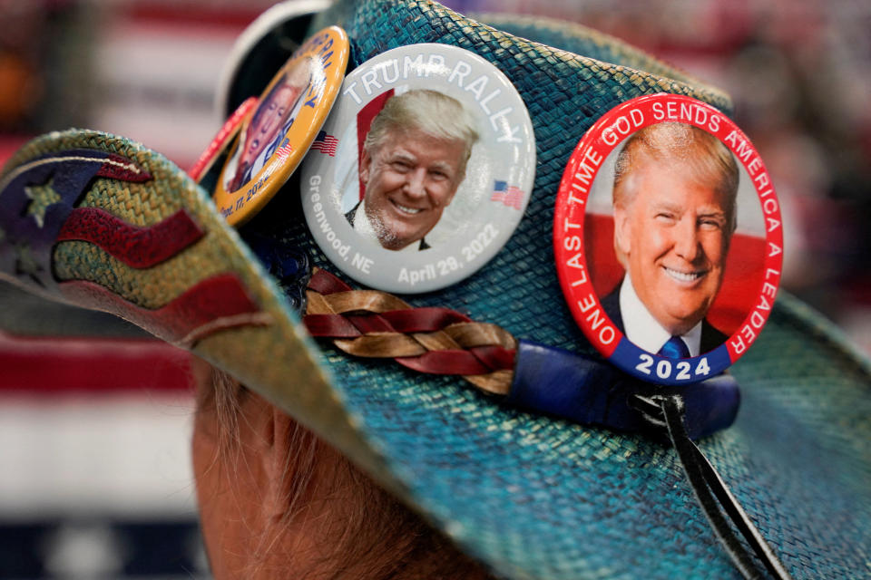 A Trump supporter at a rally in Warren, Mich.