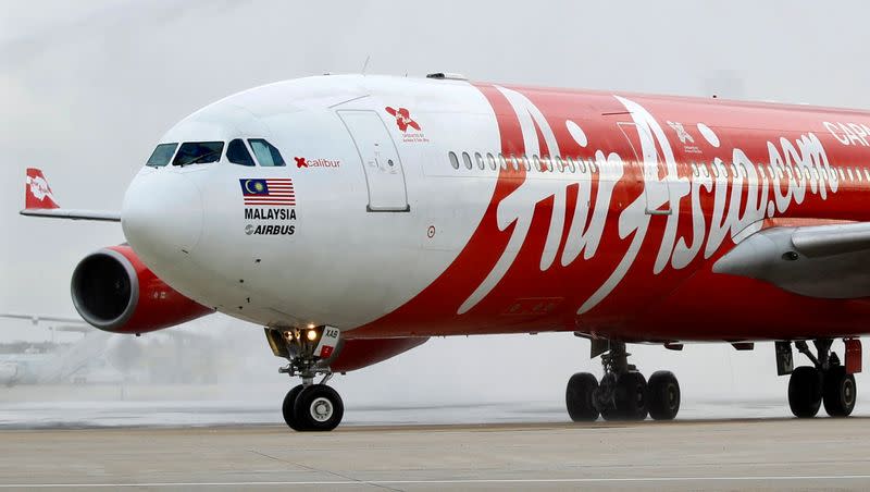 FILE PHOTO: File photo of an AirAsia X Airbus passenger jet arriving at Orly airport near Paris