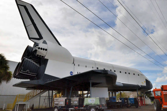 The mock space shuttle “Inspiration” is set to move from the former U.S. Astronaut Hall of Fame in Florida to be prepared to go on tour along the waterways of the United States.