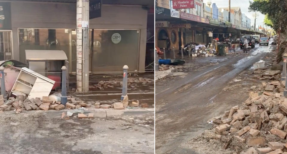 Footage was shared online on Wednesday showing the damage caused by floods in Lismore. Source: Twitter