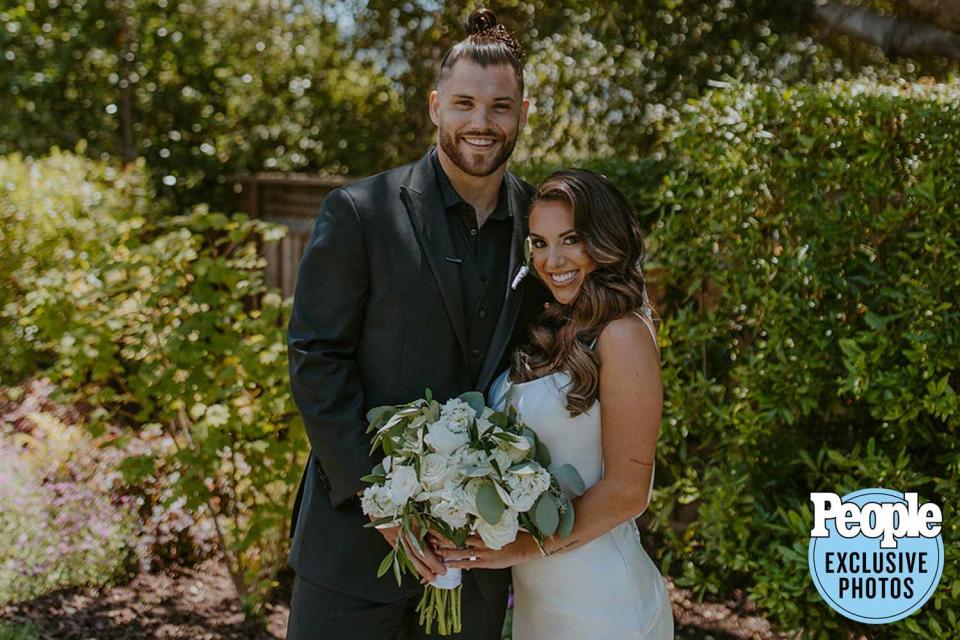 <p><a href="https://codibaerphotography.com/">Codi Baer Photography</a></p> Nick Bawden and wife Alexis Elizabeth at their wedding in Woodside, California on July 7