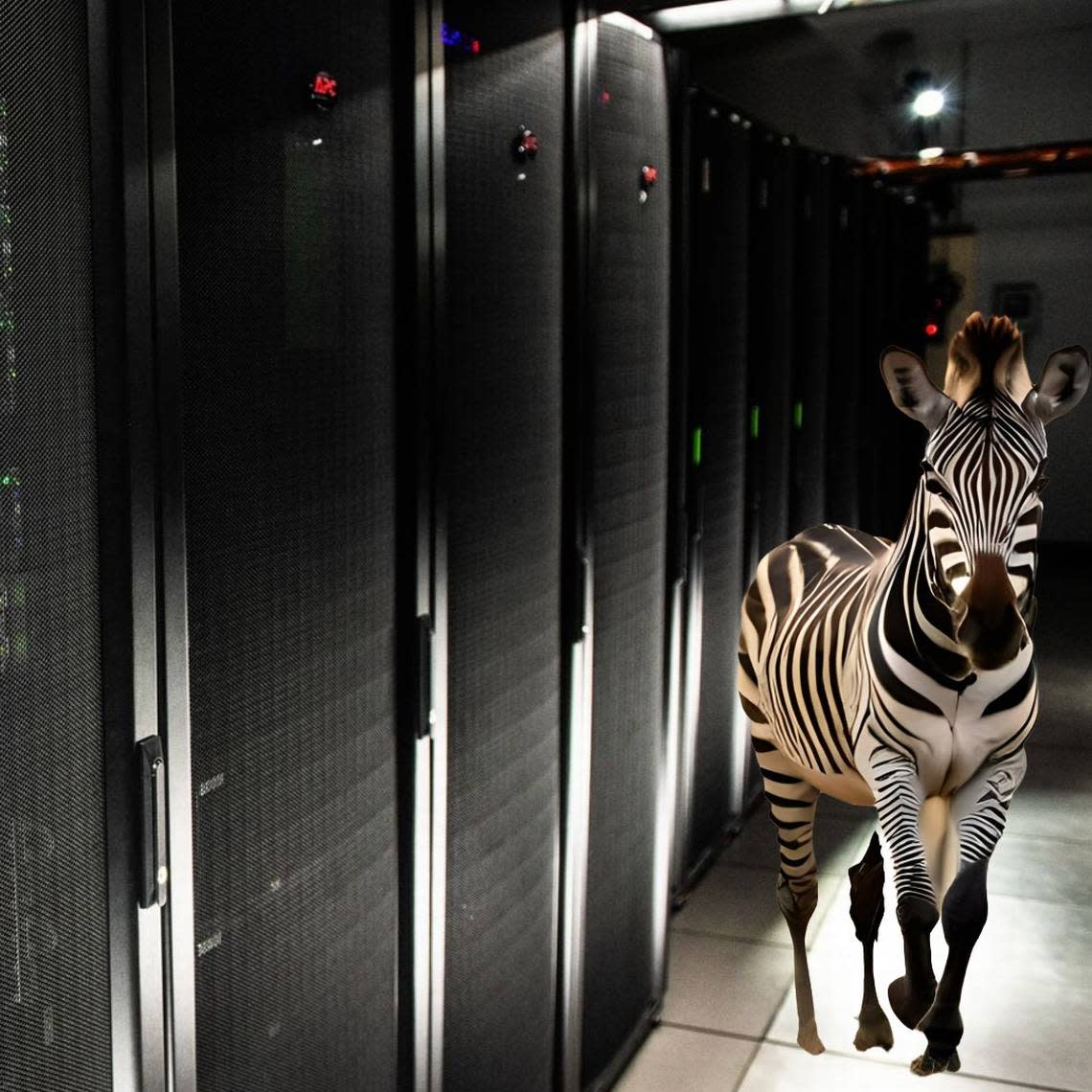 The runaway Zebra appears to have enjoyed the cool server room at PNNL’s Environmental Molecular Sciences Laboratory.
