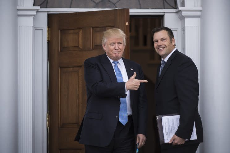 President-elect Donald Trump and Kansas Secretary of State Kris Kobach.