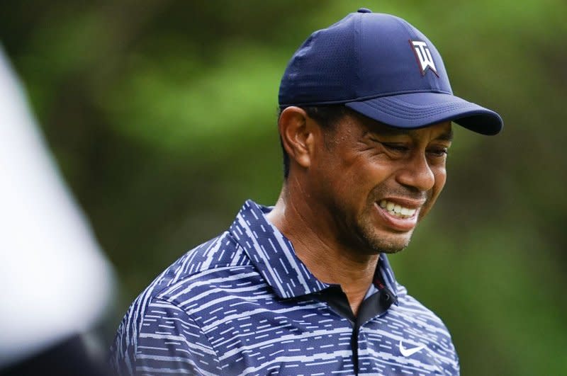 Tiger Woods, who underwent surgery in April, said he is no longer experiencing pain in his right ankle. File Photo by Kyle Rivas/UPI