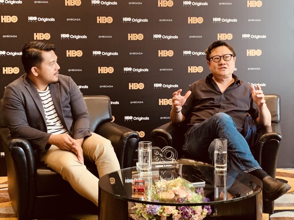 Directors Eric Khoo (right) and Billy Christian talking about upcoming HBO Asia series “Food Lore”. (Photo: Teng Yong Ping/Yahoo Lifestyle Singapore)