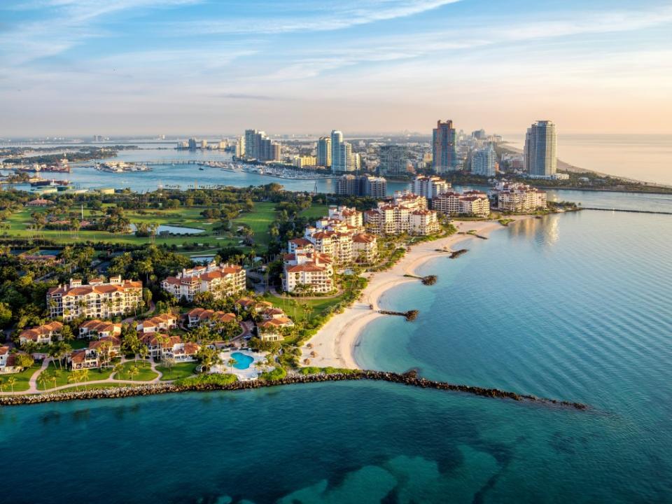 An aerial view of Fisher Island. Earth Pixel LLC. – stock.adobe.com