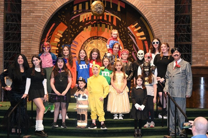 Children donned costumes last year for a Purim party at Temple Emeth in Teaneck.