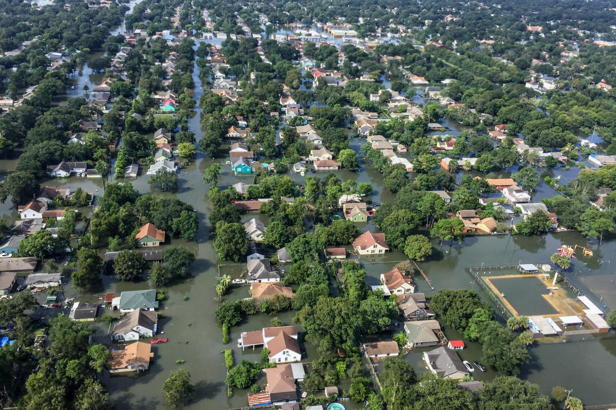 Flooding on the outskirts of Houston after Hurricane Harvey, August 31, 2017. U.S. Army National Guard