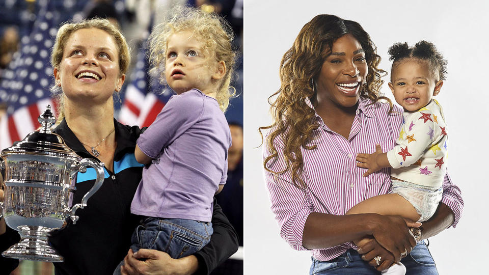 Kim Clijsters is hoping to take a leaf out of fellow tennis mum Serena Williams' book.