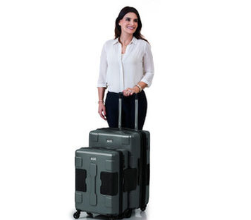 There's a big sale on these hard luggage suitcases that clip together
