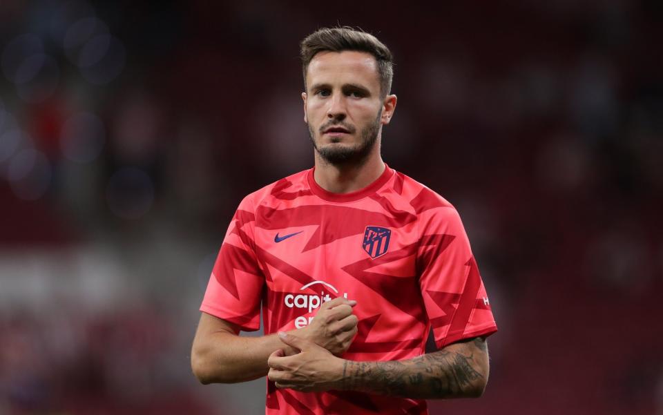 Saul Niguez of Atletico de Madrid reacts as he leaves the pitch after his warm up before the La Liga Santader match between Club Atletico de Madrid and Villarreal CF at Estadio Wanda Metropolitano on August 29, 2021 in Madrid, Spain - Gonzalo Arroyo Moreno/Getty Images