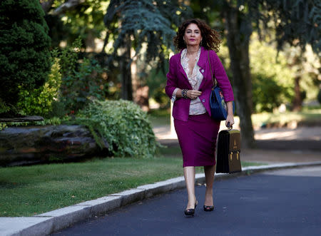 FILE PHOTO: Spain's Budget Minister Maria Jesus Montero arrives for a cabinet meeting at the Moncloa Palace in Madrid, Spain, July 6, 2018. REUTERS/Juan Medina/File Photo