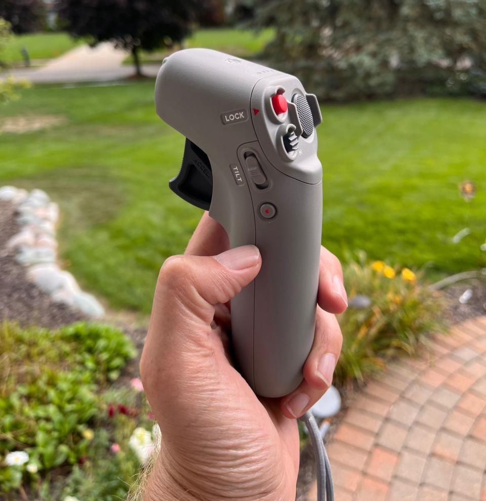 Photo of DJI's handheld Motion Controller for the Avata.