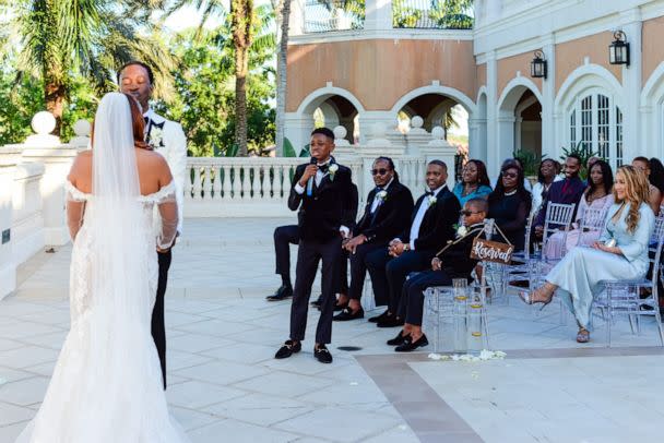 PHOTO: Kemorene Mills-Armstrong and her husband Kirkland Armstrong renewed their wedding vows on March 23 in Florida. They were surrounded by their three sons, their family and friends. (Courtesy Eva Campbell of EvaC. Photography)