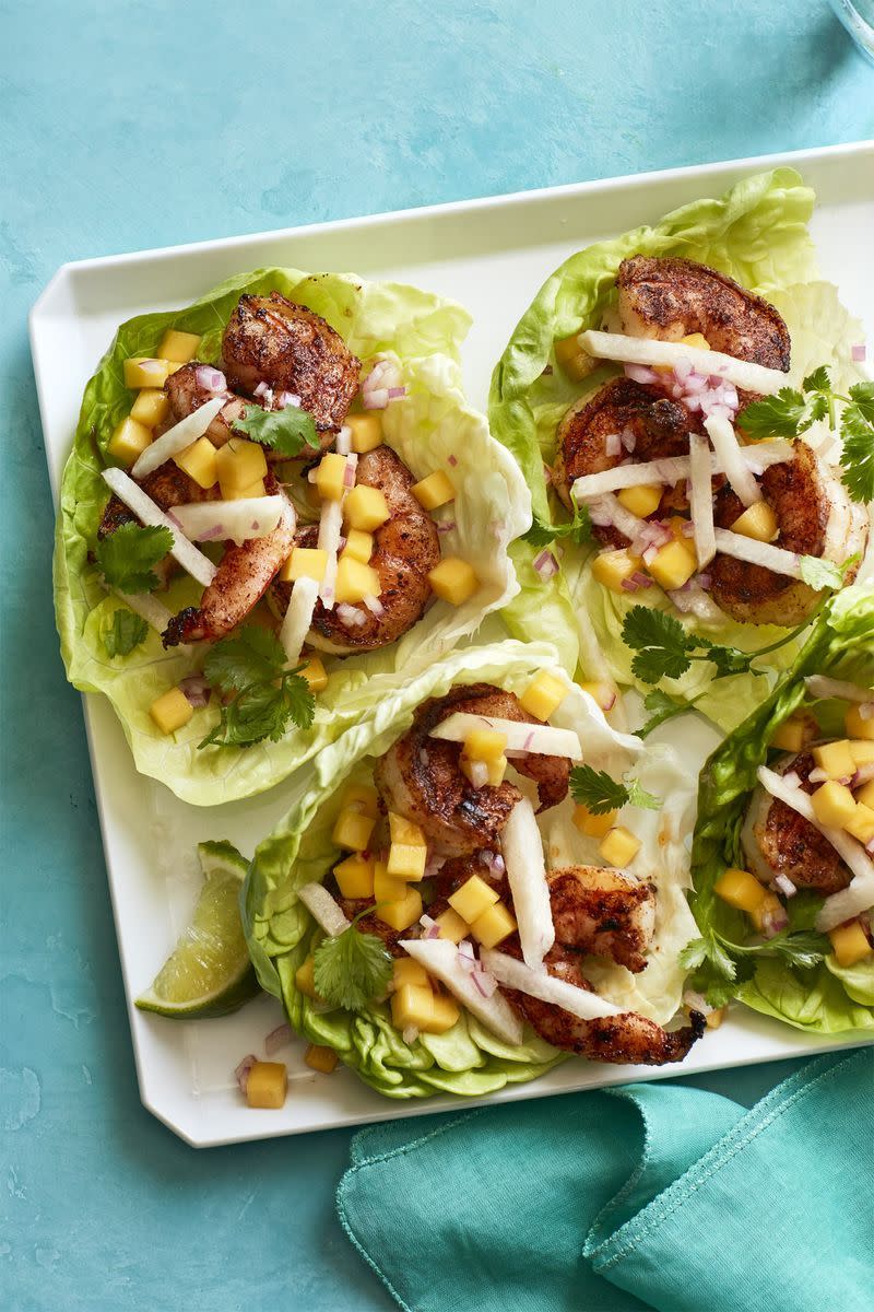 Jerk Shrimp Wraps With Mango Slaw