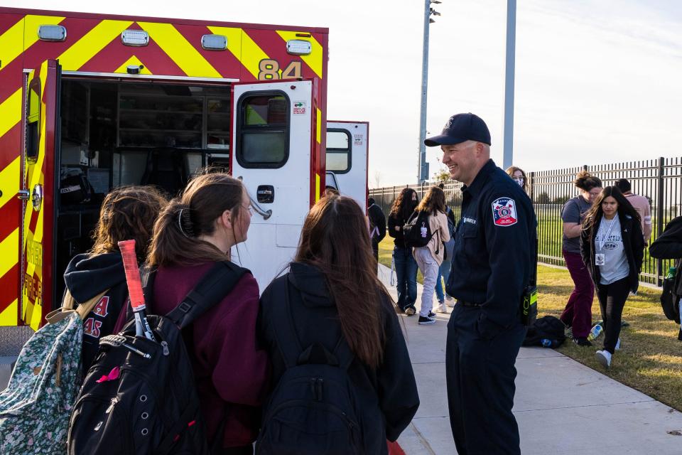 SHS students visited with emergency responders to learn more about their careers.