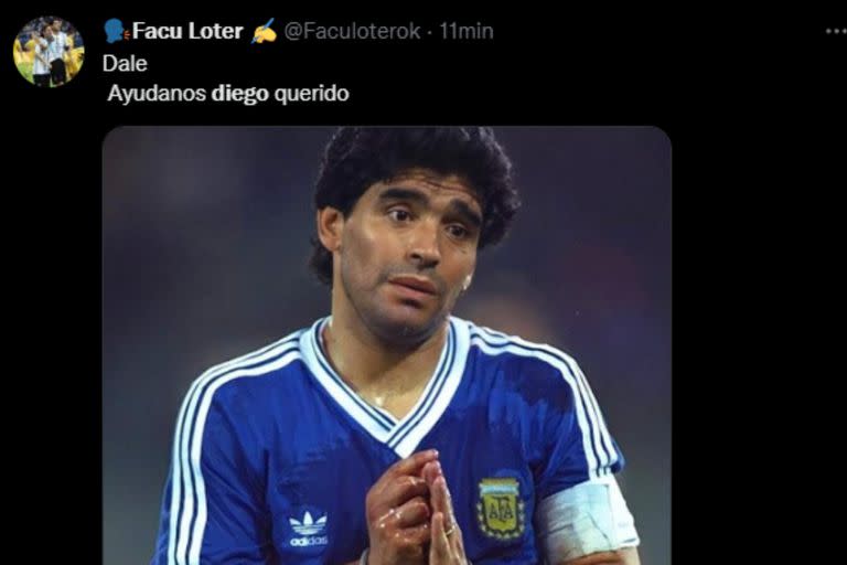 Diego Maradona fue mencionado en las redes sociales (Captura Twitter)