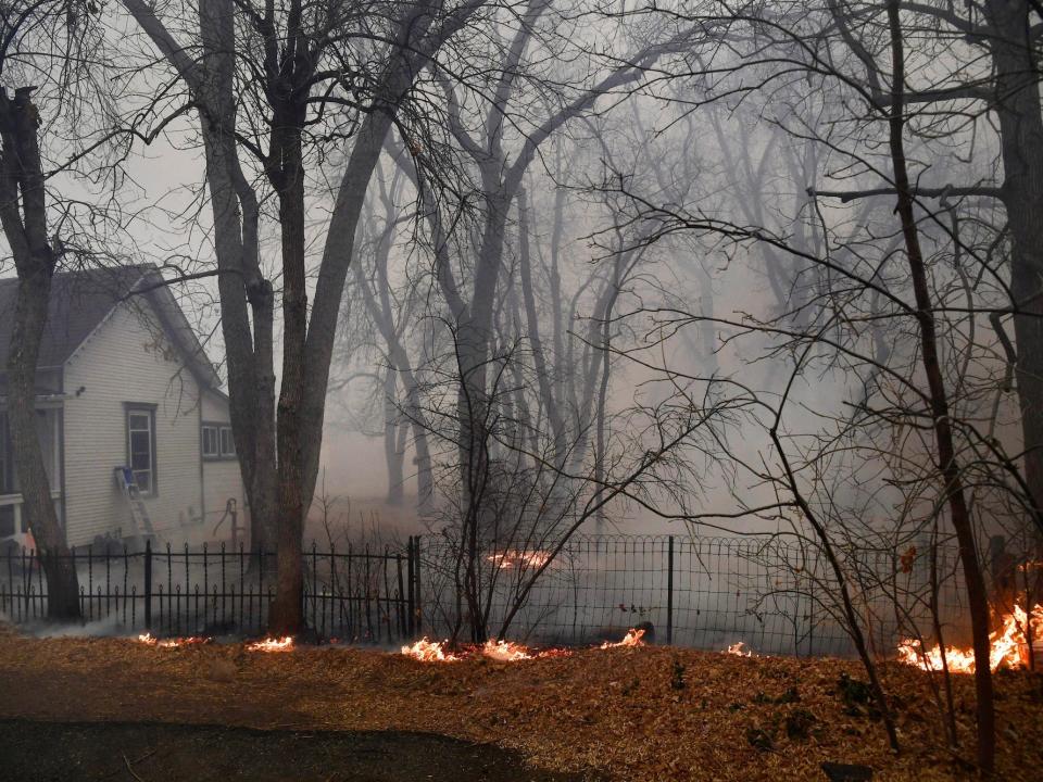 Smoldering fires in a community in Boulder, Colorado.