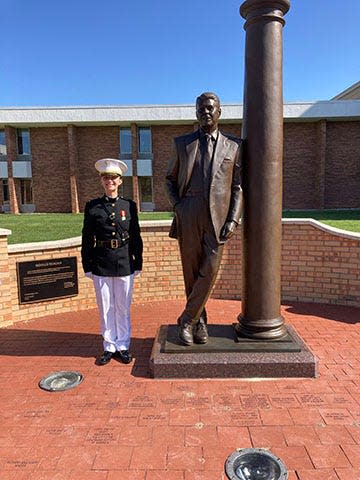 Second Lieutenant Elaine Townley was commissioned on campus May 9.