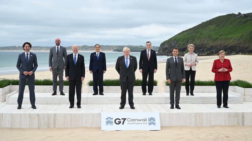 Líderes del G7 en Cornualles, Reino Unido.